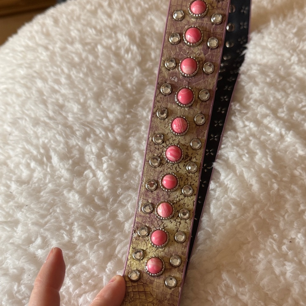 Pink and Gold Studded Belt - Picture 2 of 3